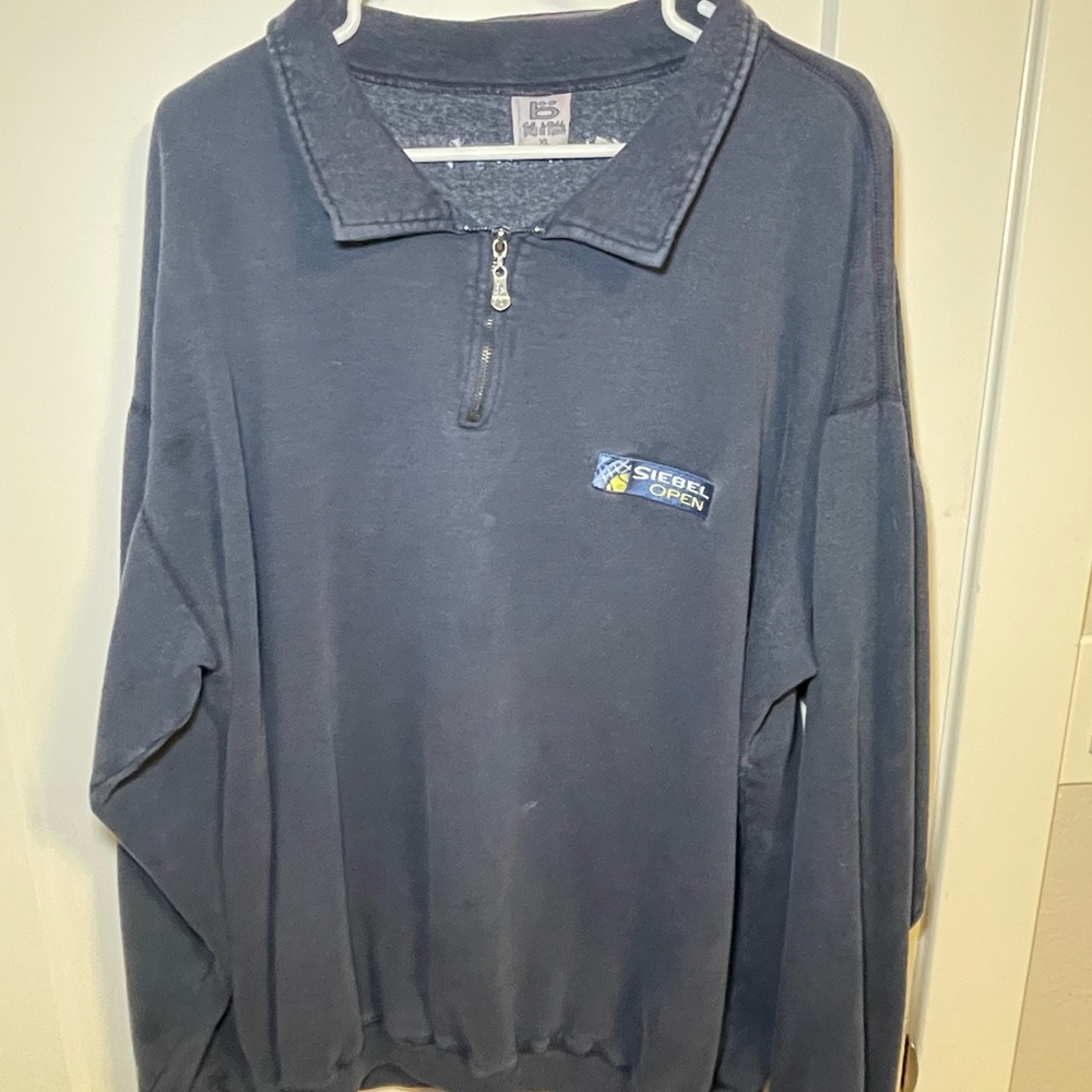 Men's Quarter Zip-Up Navy Sweater